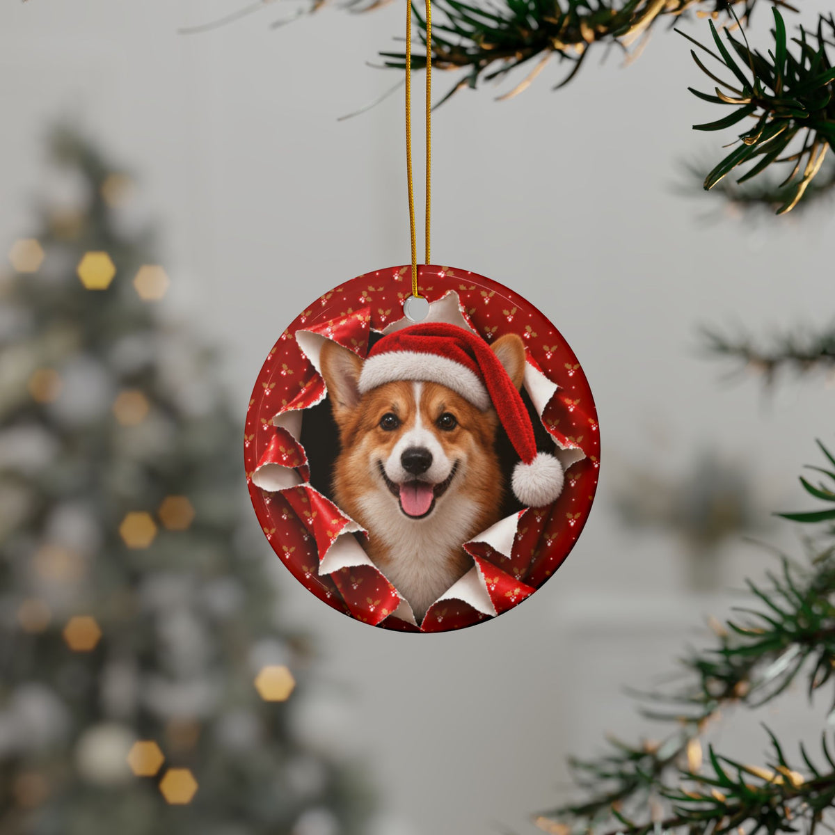 Personalized Corgi Christmas ornament, view 13