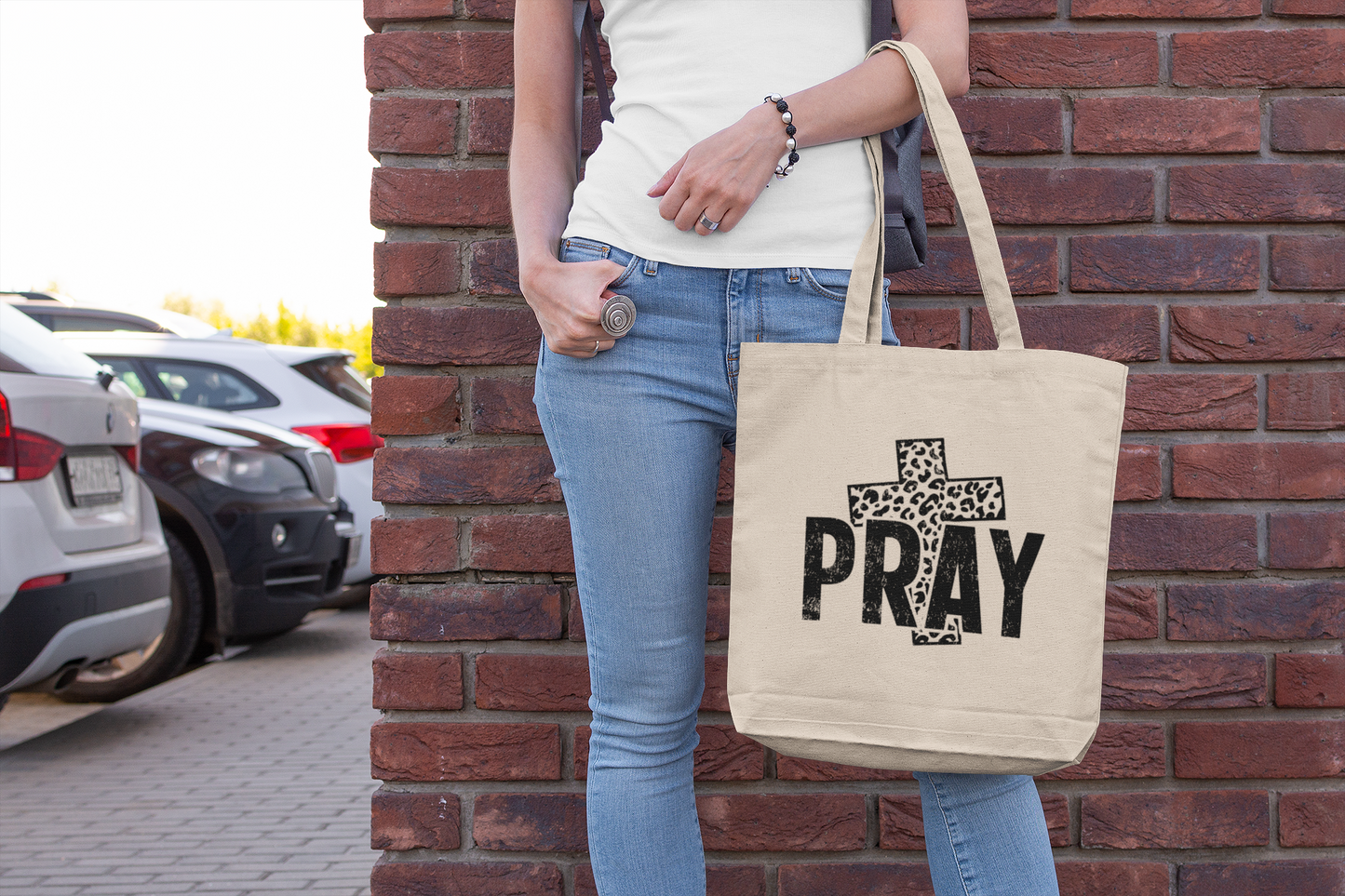 Christian Pray Tote Bag – Bold Scripture Canvas Bag for Women & Bible Study