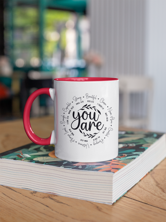 You Are Strong Mug – Christian Faith Coffee Cup with Encouragement Scripture for Women & Men