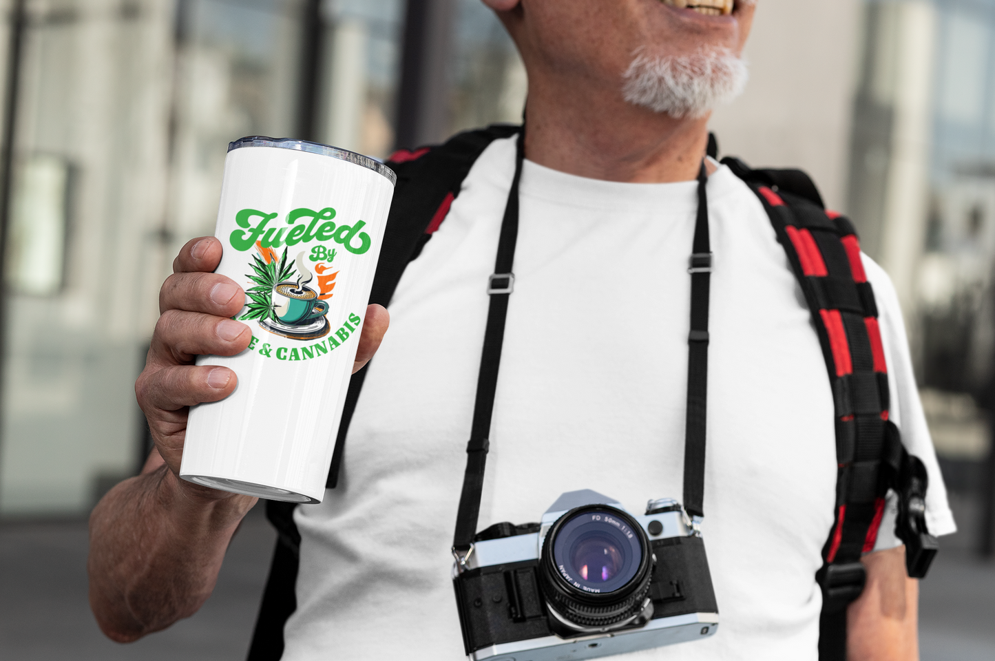 Fueled by Coffee & Cannabis Tumbler – Funny 20oz Stainless Travel Mug for Chill Creatives, Entrepreneurs, & Relaxed Rebels