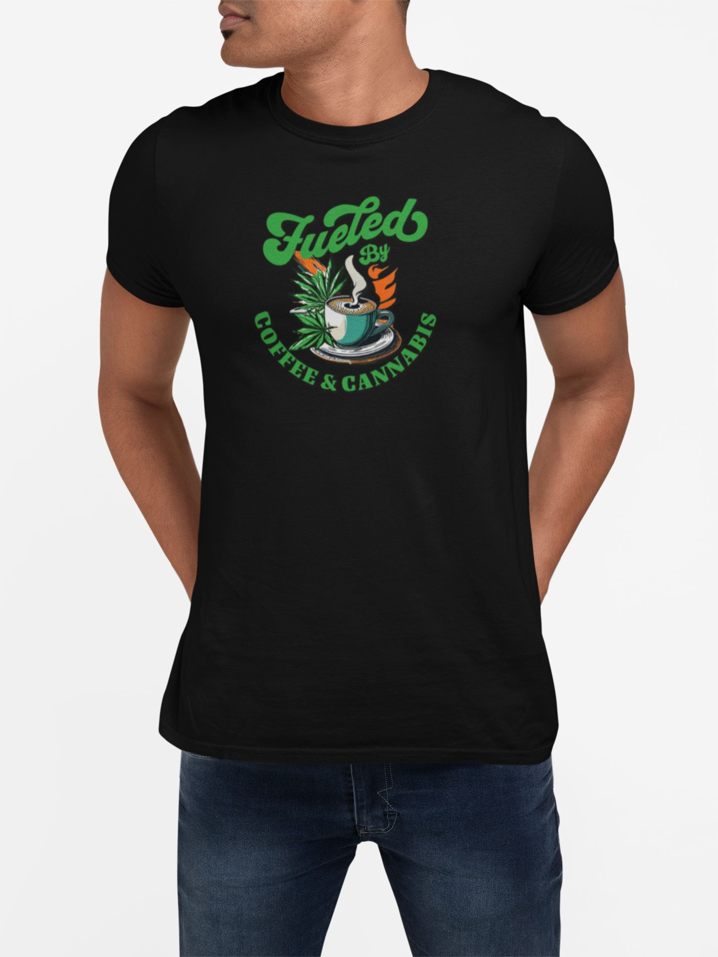 Fueled by Coffee & Cannabis T-Shirt – Funny Unisex Tee for Chill Coffee & Cannabis Lovers