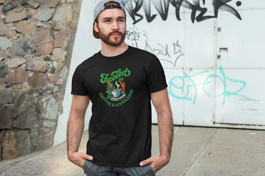 Fueled by Coffee & Cannabis T-Shirt – Funny Unisex Tee for Chill Coffee & Cannabis Lovers