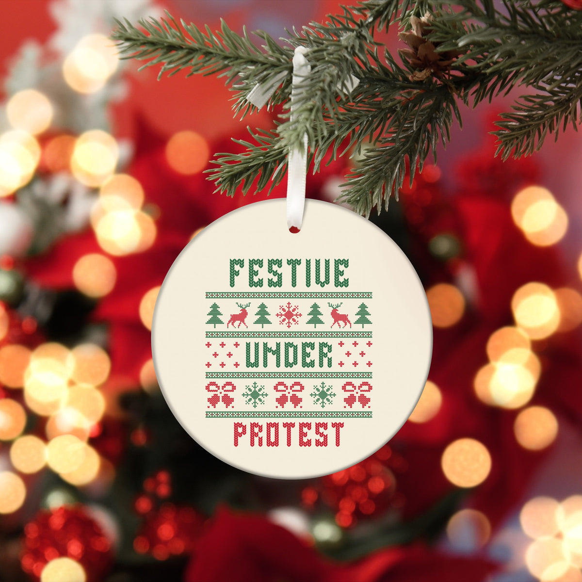 Gen X Christmas ornament Festive Under Protest, view 5