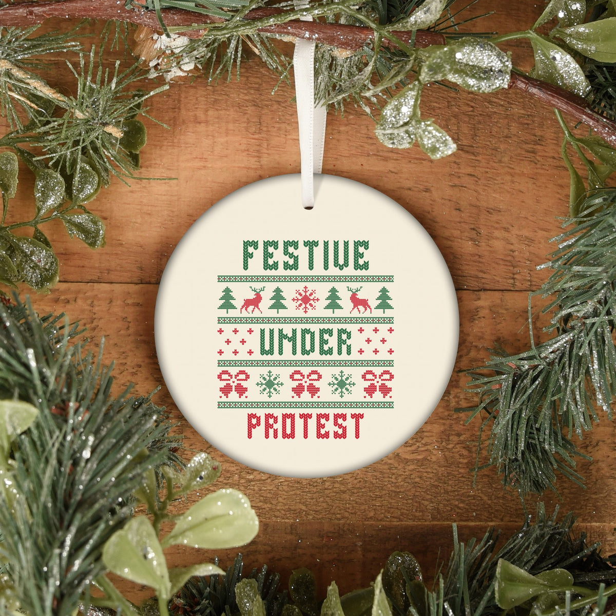 Gen X Christmas ornament Festive Under Protest, view 6