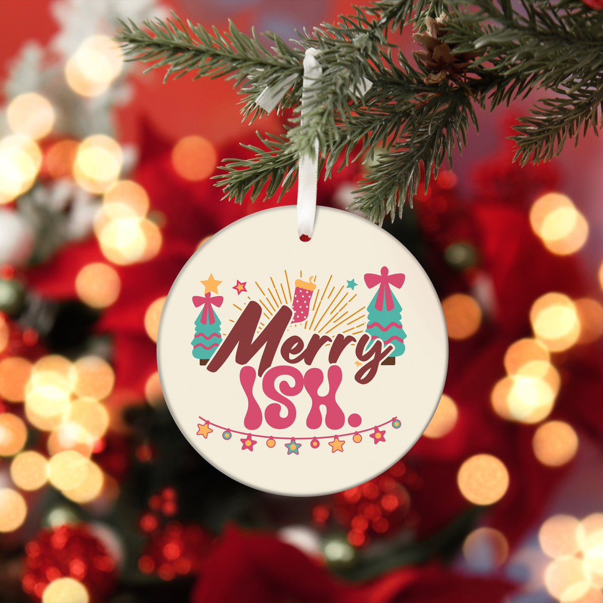Funny best friend Christmas ornament Merry-ish, view 5