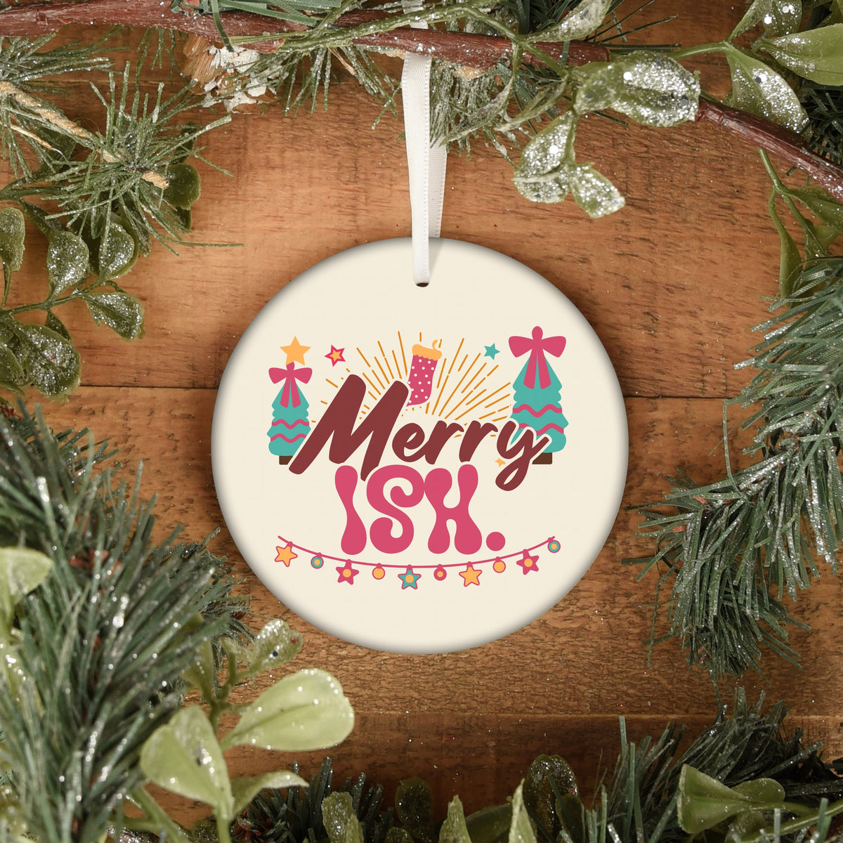 Funny best friend Christmas ornament Merry-ish, view 6