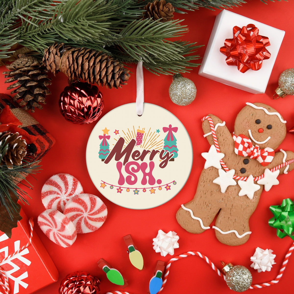 Funny best friend Christmas ornament Merry-ish, view 7