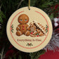 Funny gingerbread Christmas ornament that says Everything Is Fine