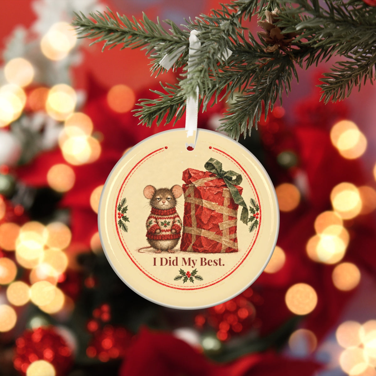 Funny mouse Christmas ornament I Did My Best, view 7