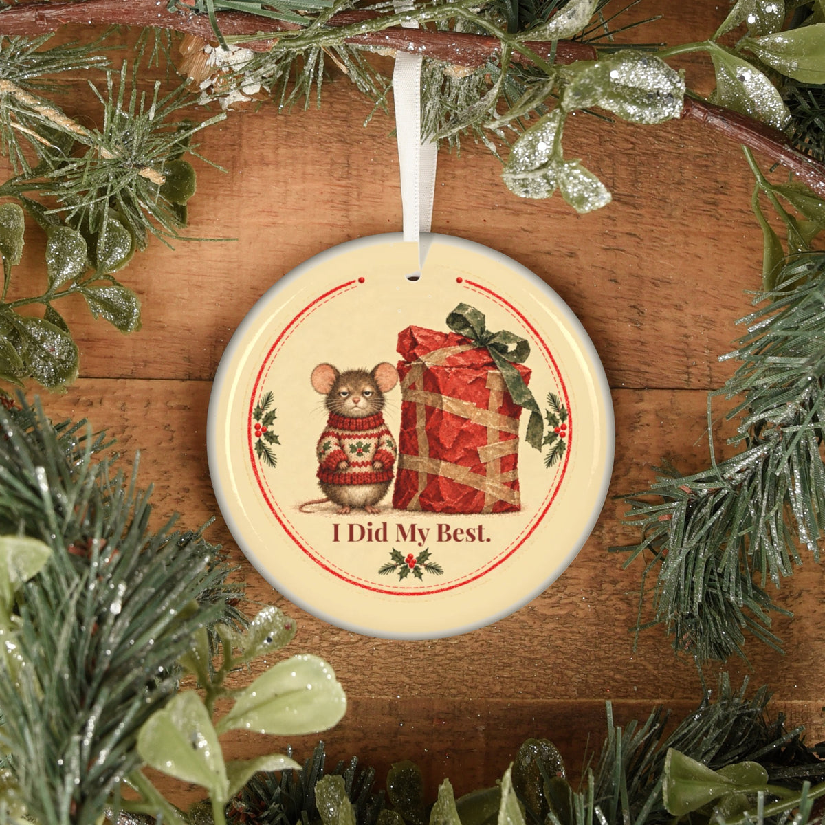 Funny mouse Christmas ornament I Did My Best, view 8