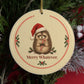Funny hedgehog Christmas ornament that says Merry Whatever