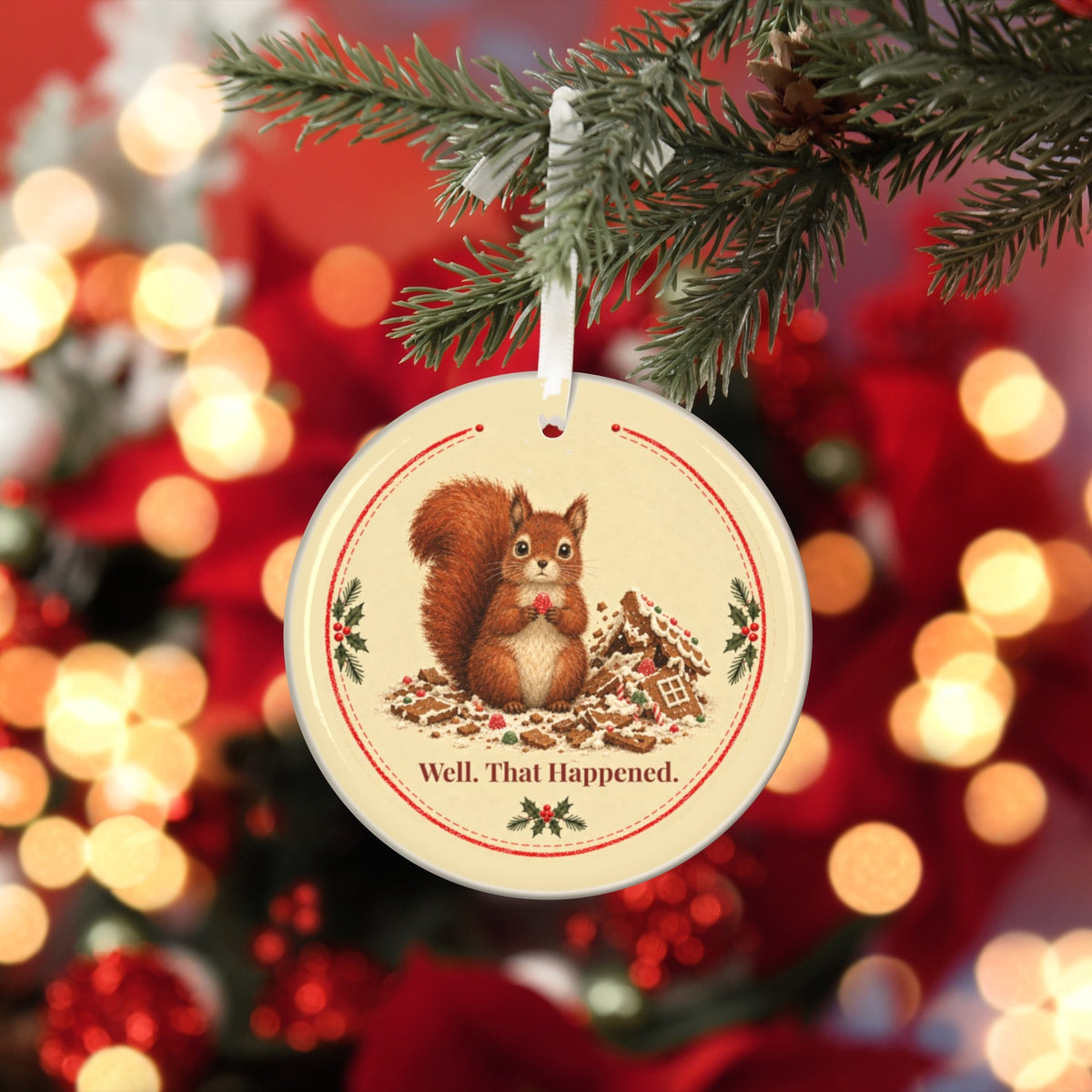 Funny squirrel Christmas ornament Well That Happened, view 7
