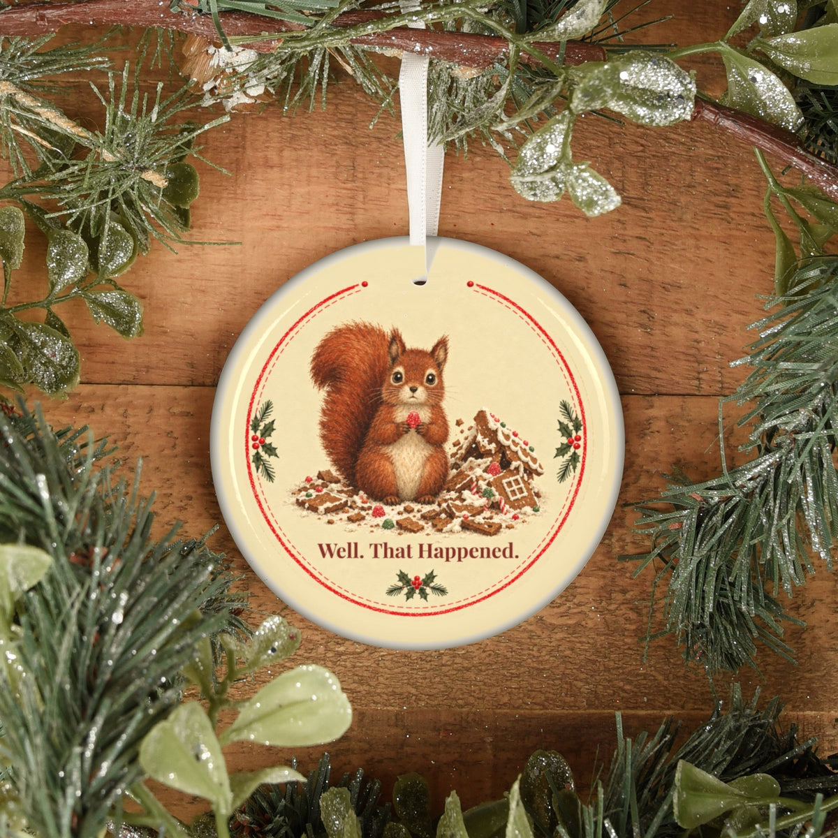Funny squirrel Christmas ornament Well That Happened, view 8