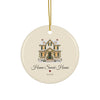 Realtor closing gift Christmas ornament 2026, Home Sweet Home, round ceramic