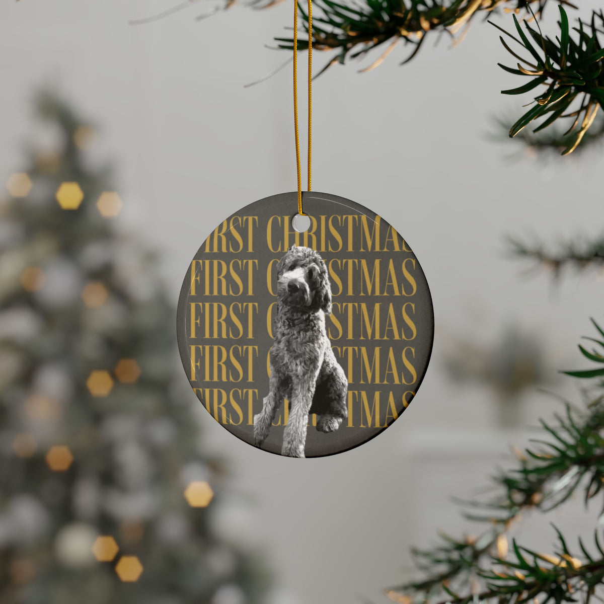 Pet first Christmas dog photo ornament 2026, view 4