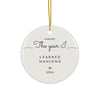 Personalized mahjong Christmas ornament 2026, The Year I Learned Mahjong, round ceramic