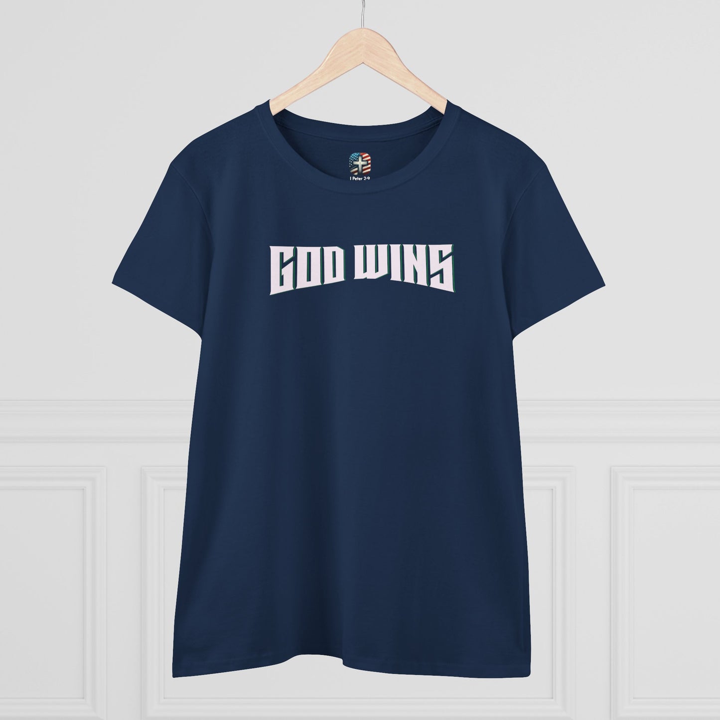 GreenBeard T-Shirt – God Wins Women’s Midweight Cotton Tee, Faith and Unity Apparel