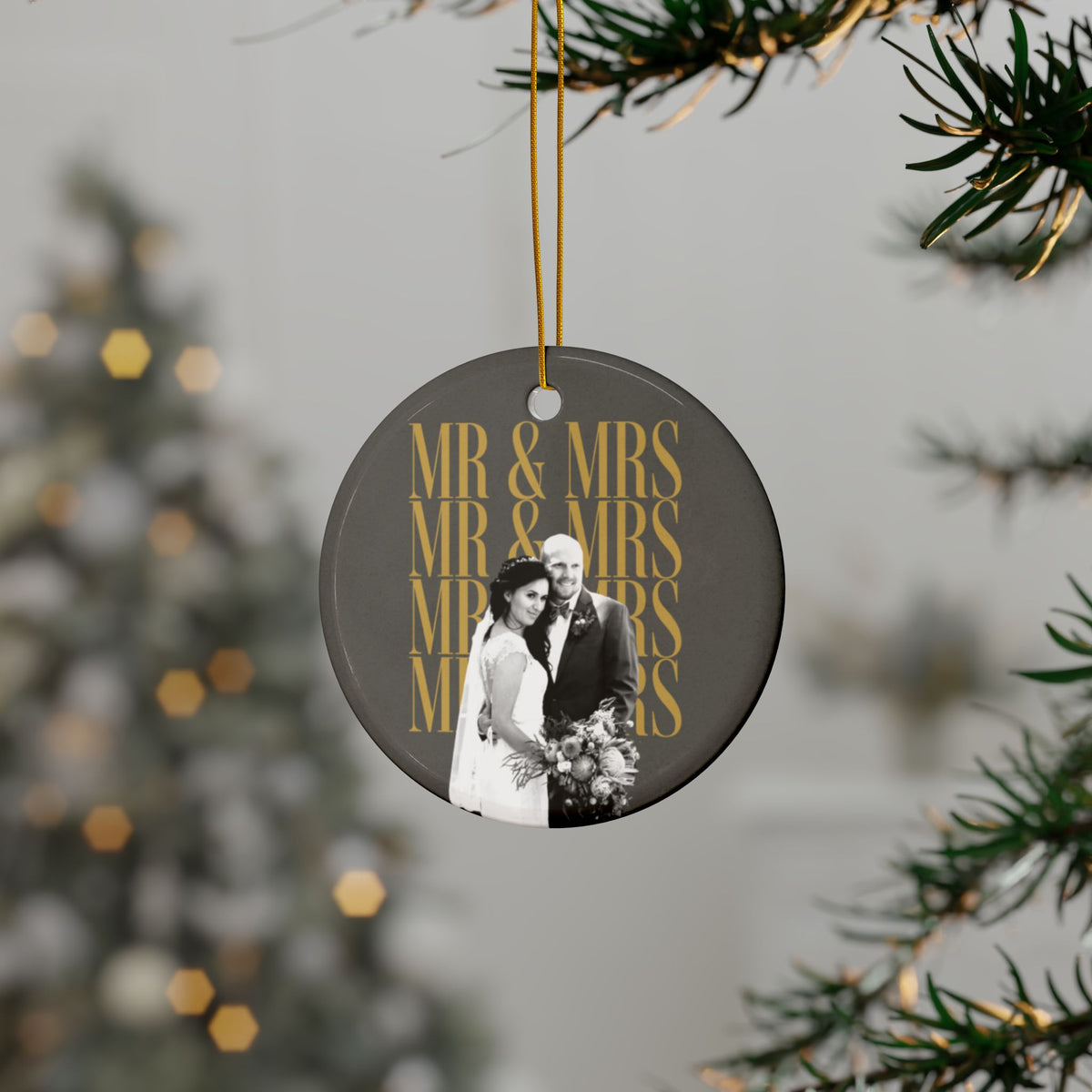 First Christmas married photo ornament 2026, view 4