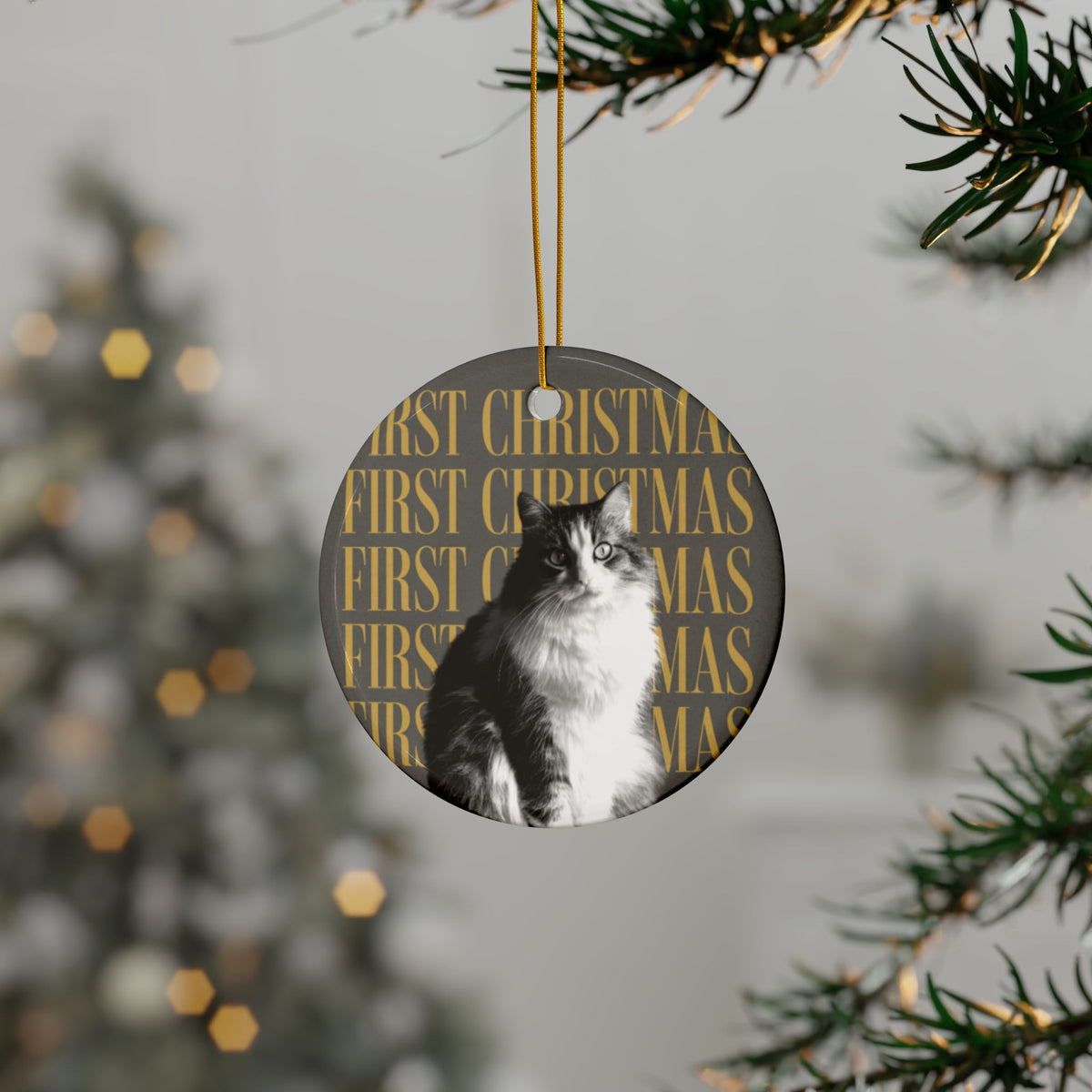 Cat first Christmas photo ornament 2026, view 4