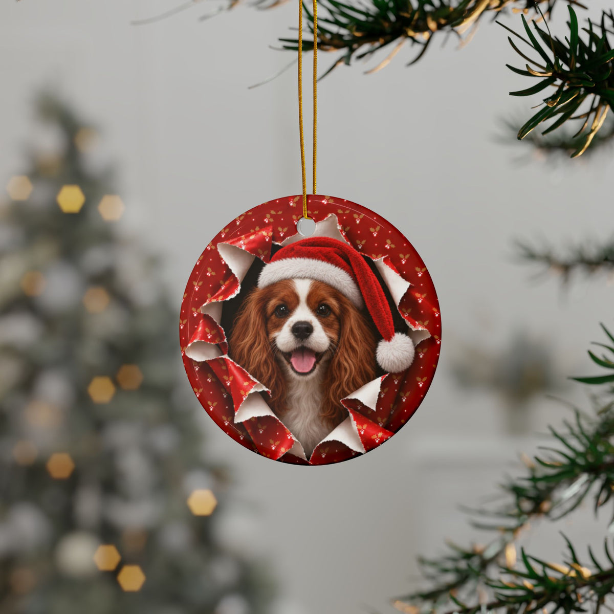 Personalized Cavalier King Charles Christmas ornament, view 13