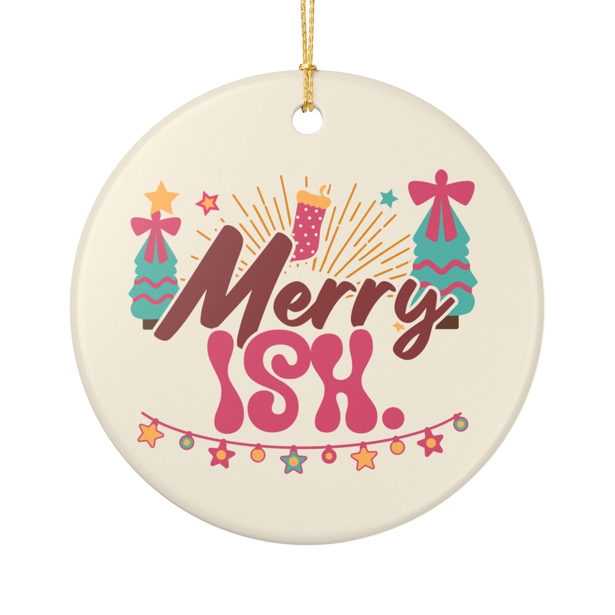 Funny best friend Christmas ornament Merry-ish, view 3
