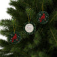 Cardinal Memorial Ornament, Personalized Name and Years, Cardinals Appear When Angels Are Near, Green Quilled Paper Look