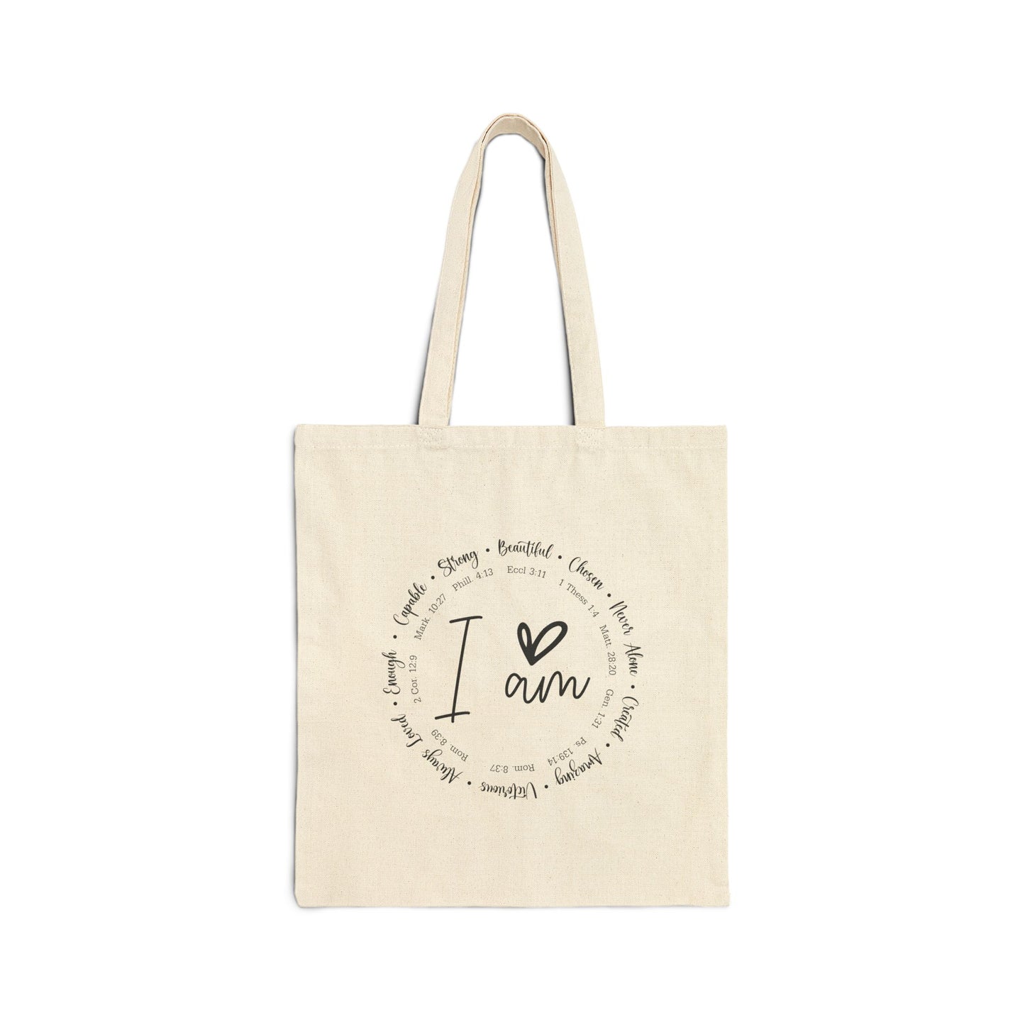 I Am Beautiful Tote – Christian Canvas Tote Bag for Women, Church, & Bible Study