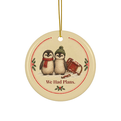 Funny penguin Christmas ornament We Had Plans, view 3