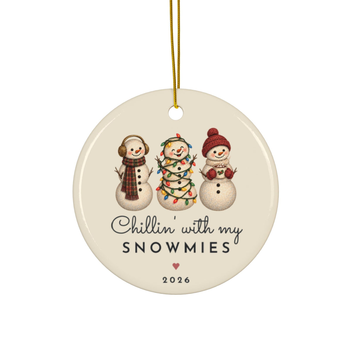 Chillin With My Snowmies best friends ornament, view 6