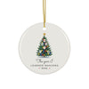 Mahjong Christmas tree ornament 2026, personalized The Year I Learned Mahjong, round ceramic
