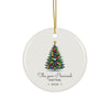 Personalized The Year I Learned Christmas ornament 2026 for any new hobby, round ceramic