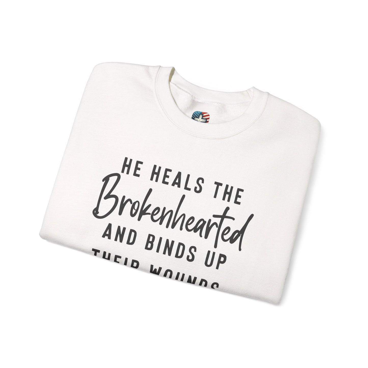 He Heals the Brokenhearted – Christian Sweatshirt, Psalm 147:3