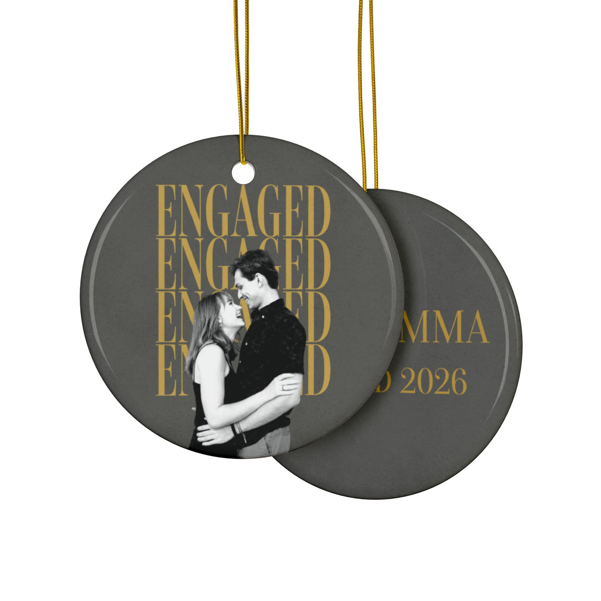 Engaged photo ornament 2026, view 5