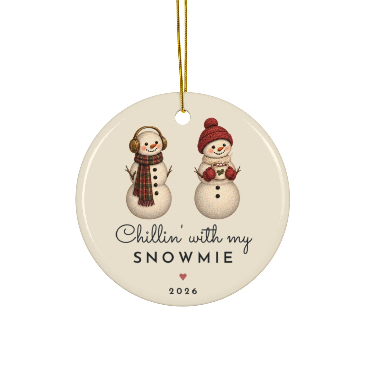 Chillin With My Snowmie best friend ornament, view 4