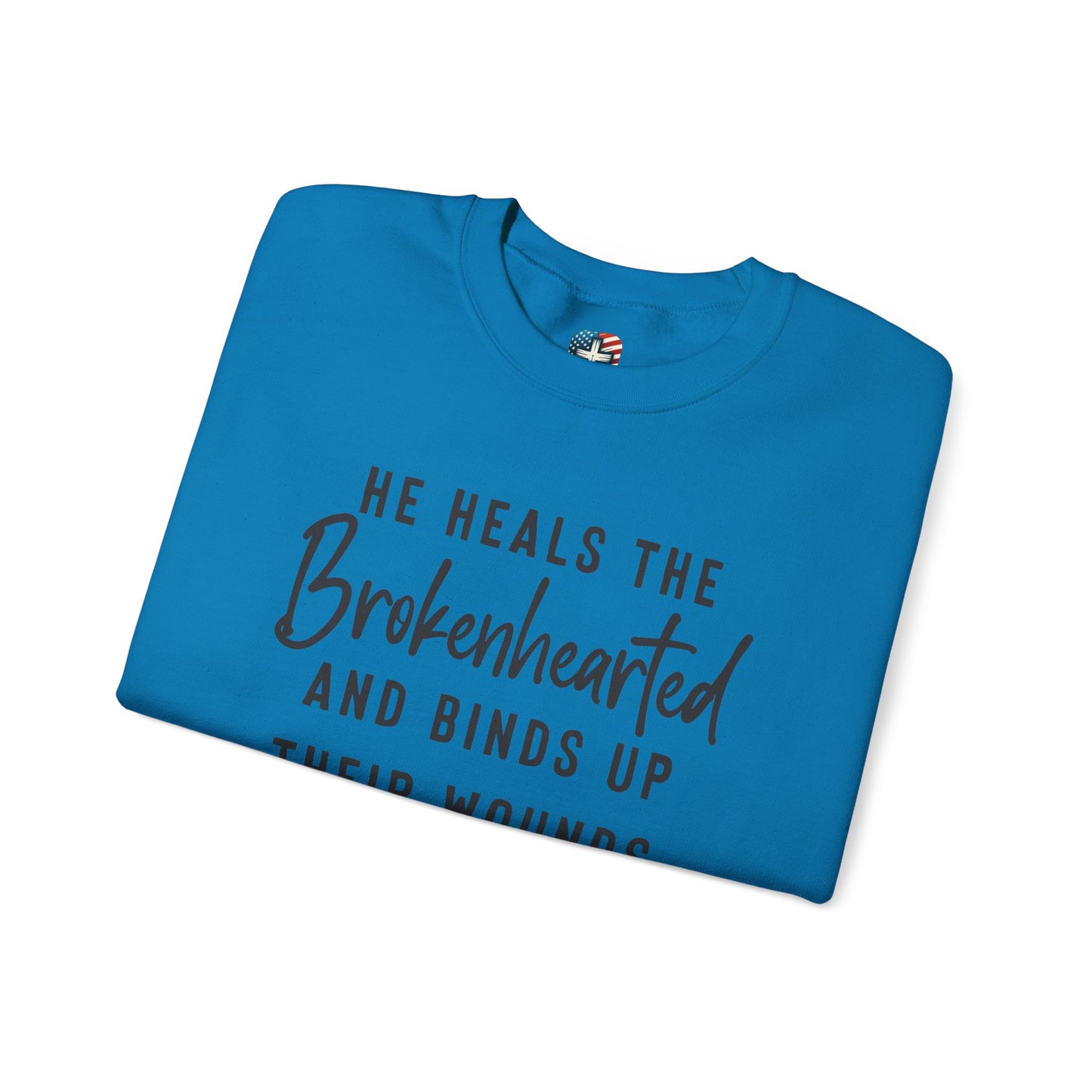 He Heals the Brokenhearted – Christian Sweatshirt, Psalm 147:3