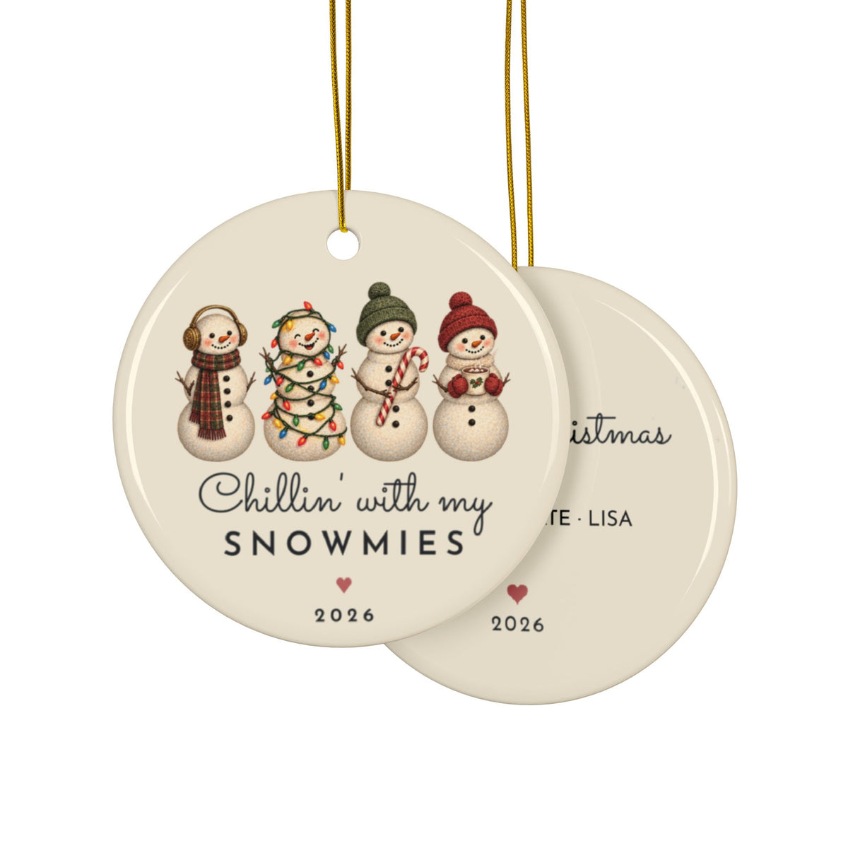 Chillin With My Snowmies 4 friends ornament, view 8