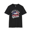 American Woman T-Shirt – Unisex Patriotic Graphic Tee with Bold Lips Design Inspired by Rock & Roll Style