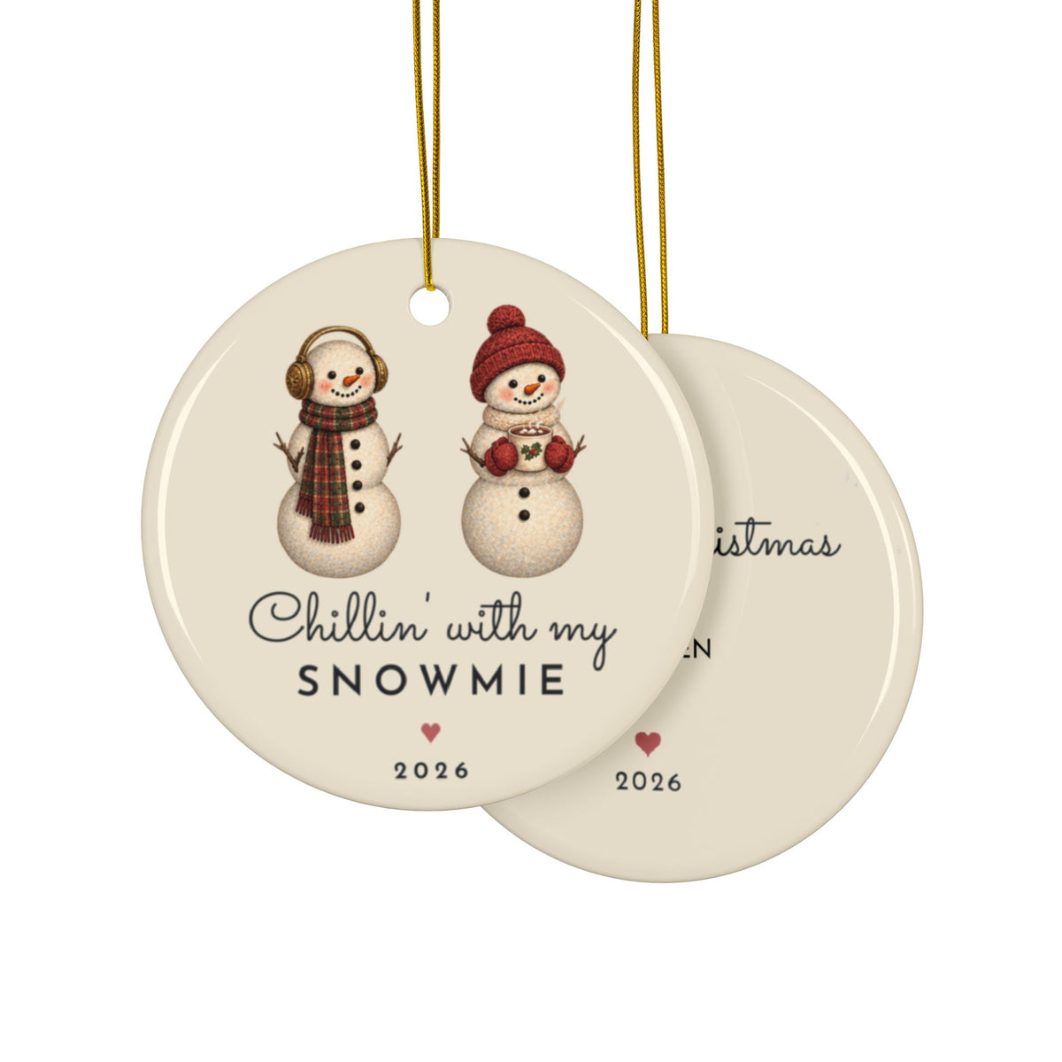 Chillin With My Snowmie best friend ornament, view 14