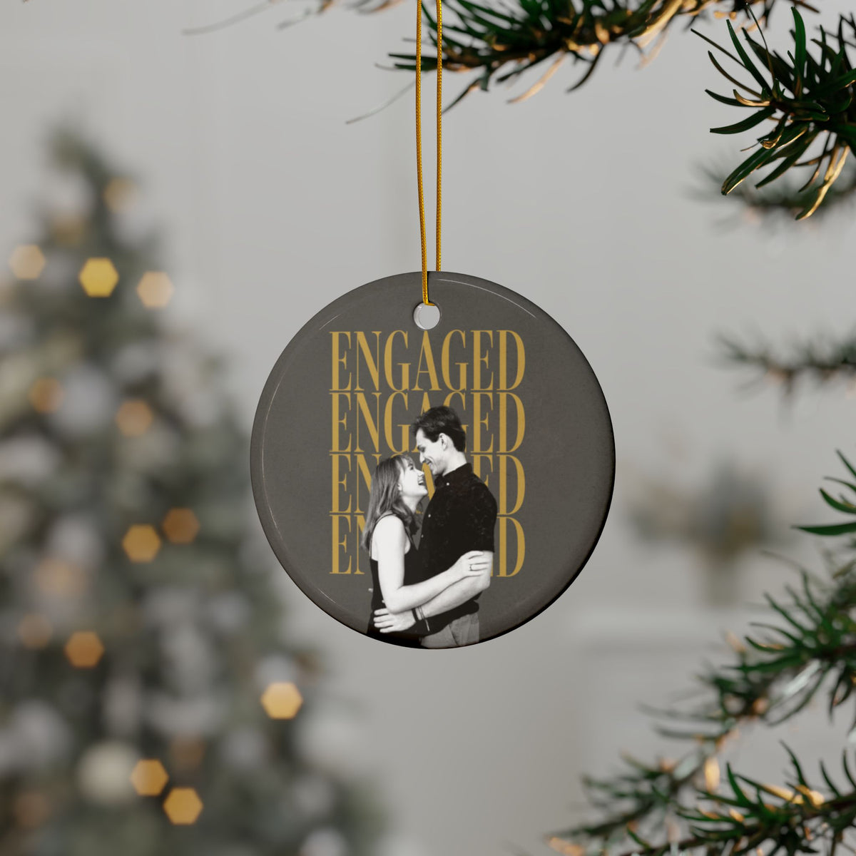Engaged photo ornament 2026, view 4