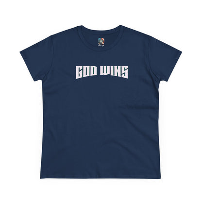 GreenBeard T-Shirt – God Wins Women’s Midweight Cotton Tee, Faith and Unity Apparel