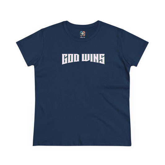 GreenBeard T-Shirt – God Wins Women’s Midweight Cotton Tee, Faith and Unity Apparel
