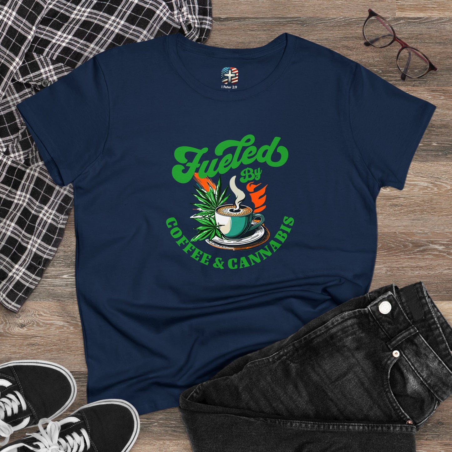 Coffee & Cannabis Women's Midweight Cotton Tee