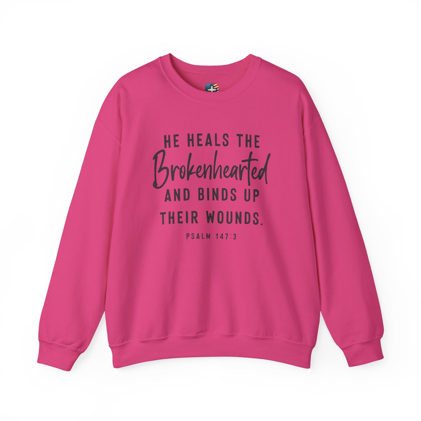 He Heals the Brokenhearted – Christian Sweatshirt, Psalm 147:3