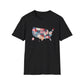 Loved Brave Strong Unisex T-Shirt Christian Patriotic USA Map Scripture Shirt for Men and Women
