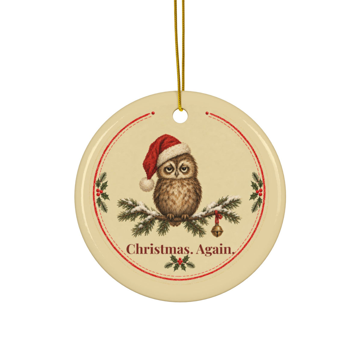 Funny owl Christmas ornament Christmas Again, view 3