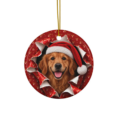 Personalized Golden Retriever Christmas ornament, view 9