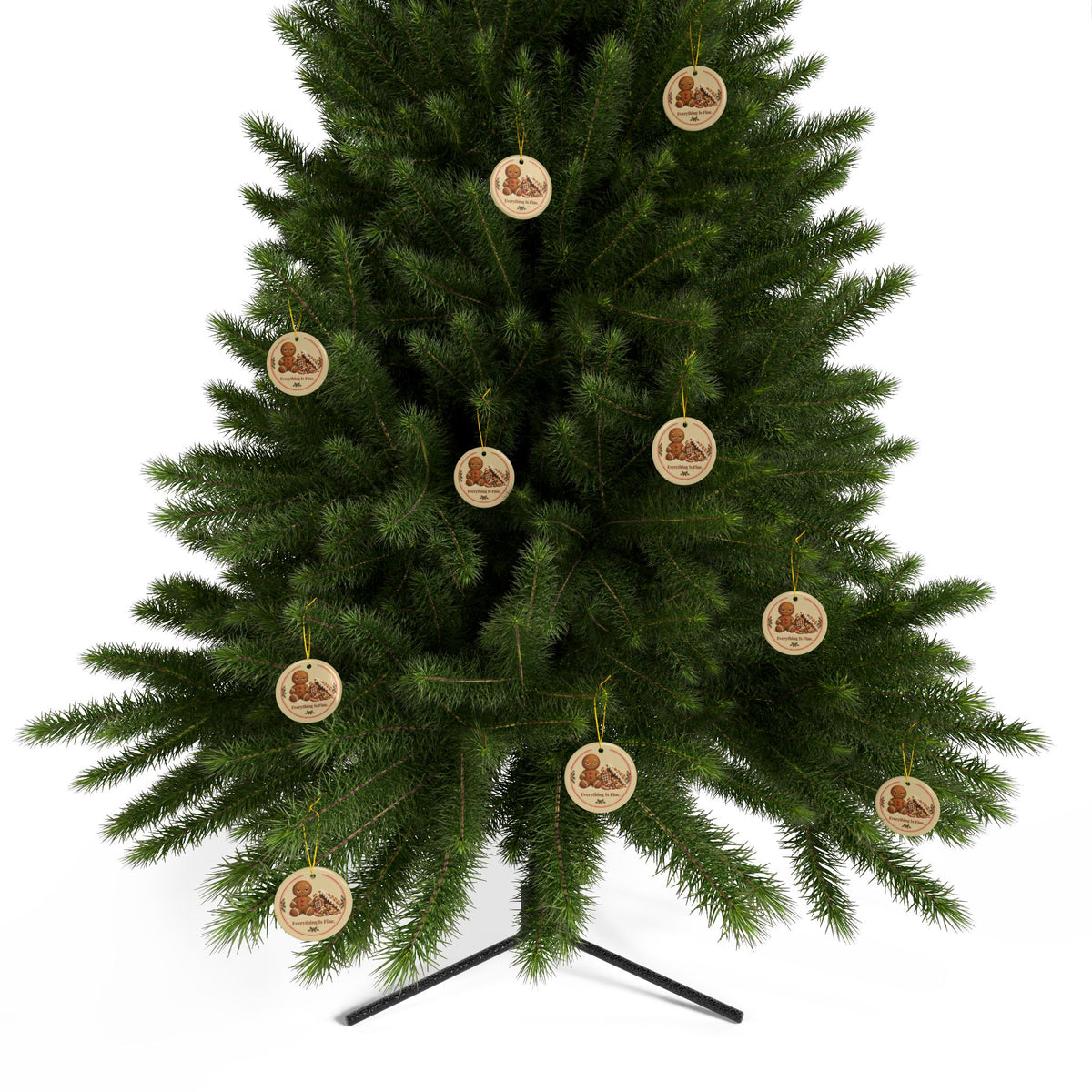 Funny gingerbread Christmas ornament Everything Is Fine, view 5