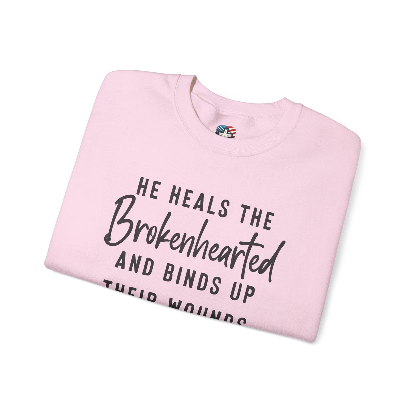 He Heals the Brokenhearted – Christian Sweatshirt, Psalm 147:3