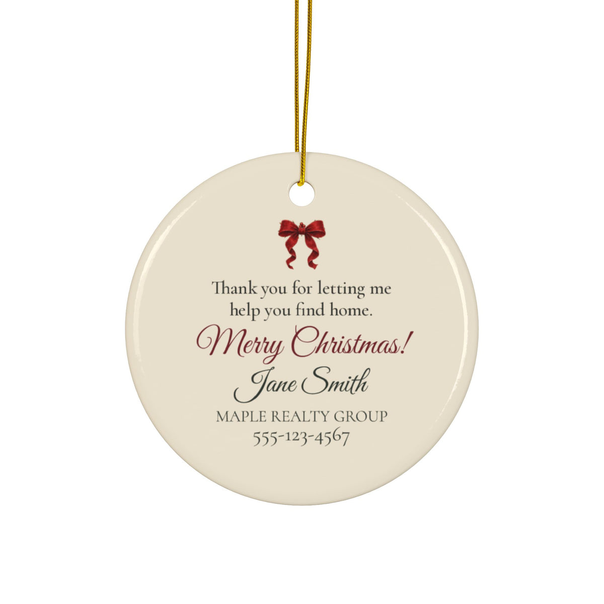 Personalized address wreath ornament, view 3