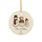 Personalized snowman family of 3 ornament, view 6
